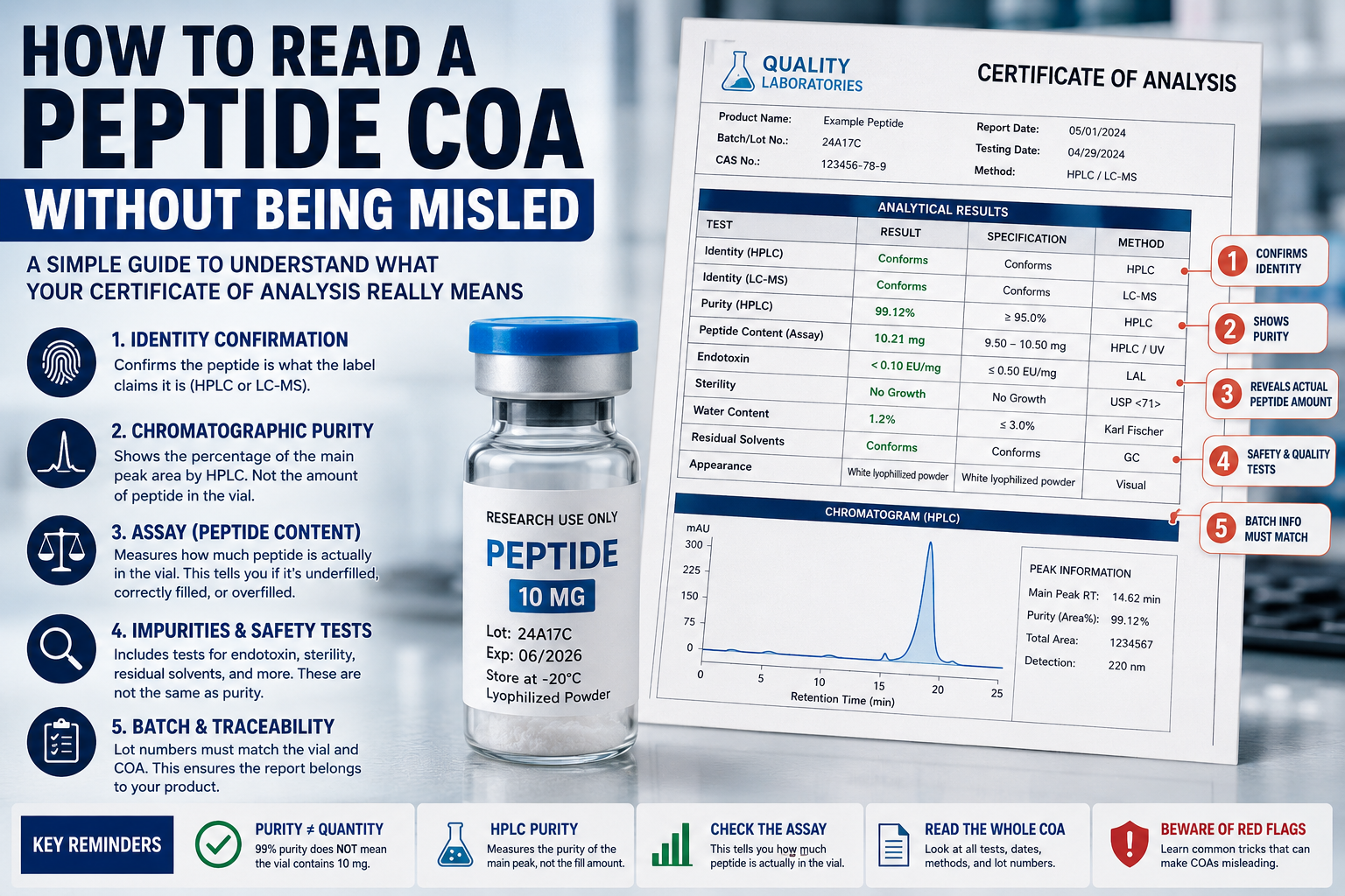 How to Read a Peptide COA Without Being Misled
