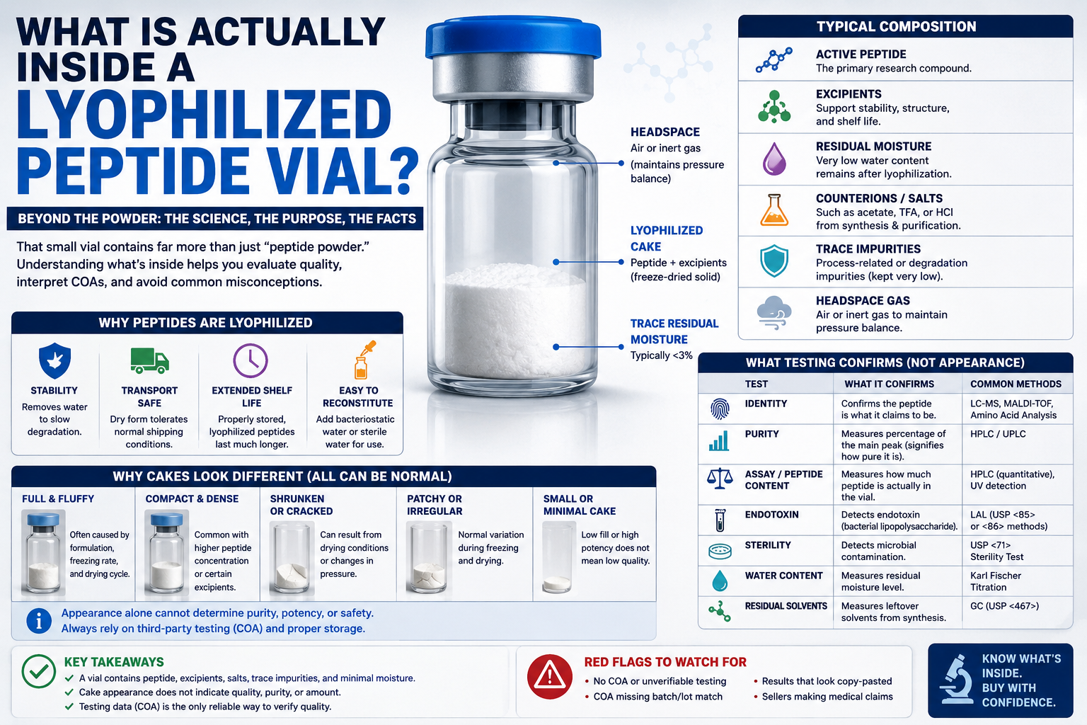 What Is Actually Inside a Lyophilized Peptide Vial?